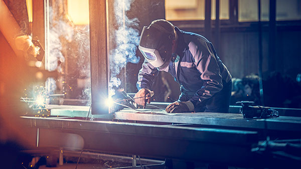 welder at workstation