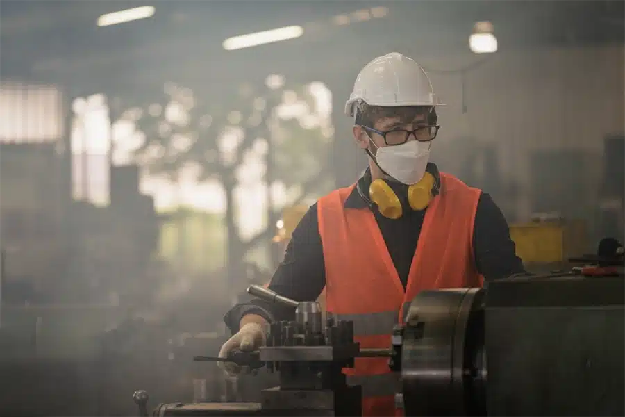 Working Wearing PPE in Misty Shop